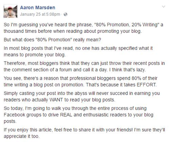 facebook ads to promote your blog